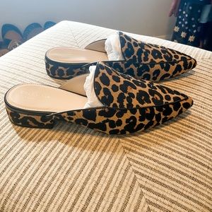 Cole Haan Leopard Print Calf Hair Mules